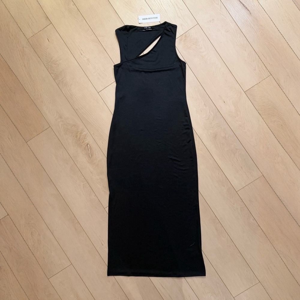 silent + noise yasemine asymmetrical black maxi dress BNWT